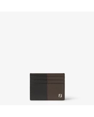 Fendi Leather Card Case - Black