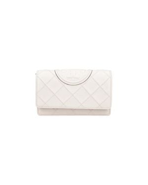 Tory Burch Luxe Leather Mini Wallet & Card Holder - White