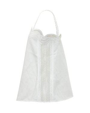 BOSS Elegant Lace-Trimmed Short Sleeve Top - White