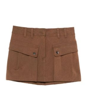 ANDAMANE Mini Cargo Skirt - Brown
