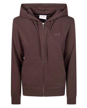 Sun 68 Basic Zip Sweatshirt For - Brown