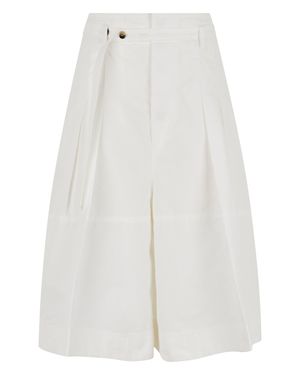 Bottega Veneta Culotte Pants Cotton Wide-Leg Pants - White