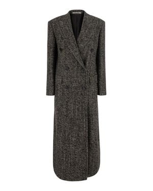 Tagliatore Double-Breasted Herringbone Wool-Blend Jacket With Peak Lapels - Black