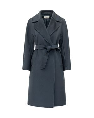 Weekend by Maxmara Weekend-Ready Wool Overcoat - Blue