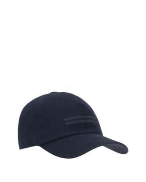 ZEGNA Lined Metal Logo Hat With Embroidered Brand Mark - Blue