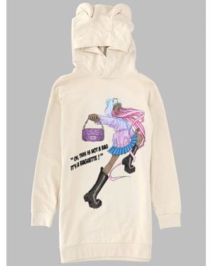 Fendi Kids Mini Hoodie Dress - Natural