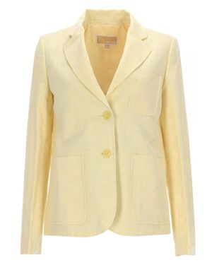 MICHAEL Michael Kors Single-Breasted Linen Blazer - Yellow