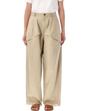 Loewe Cotton Paneled Pants - Natural