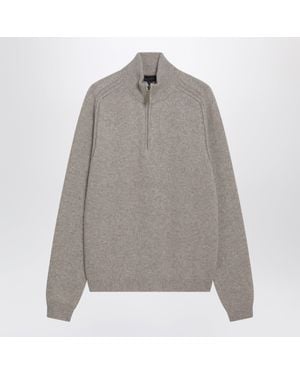 Sease Mélange Cashmere Half-Zip Sweater - Gray