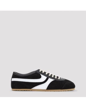 Dries Van Noten Retro Suede Low-Top Sneakers - Black