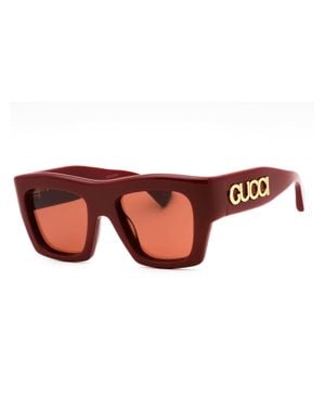 Gucci Rectangular Sunglasses - Red