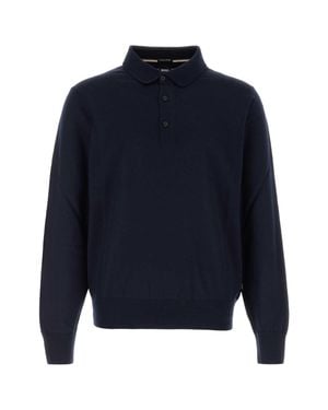 BOSS 100% Virgin Wool Polo Shirt - Blue