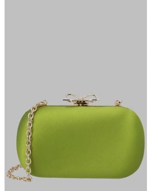 Self-Portrait Mini Clutch With Scalloped Design - Green
