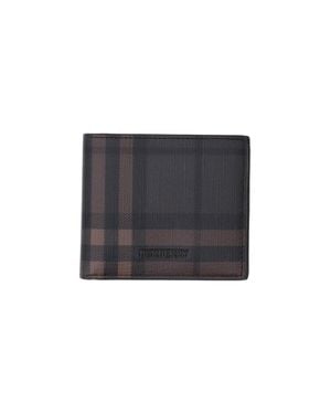 Burberry Polyurethane & Cotton Mini Wallet With Card Slots - Black