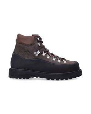 Diemme Leather Hiking Boots With Lug Sole - Black