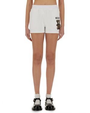 Moschino Graphic Shorts - White