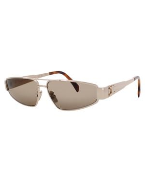Celine Rectangular Metal Acetate Sunglasses - Black