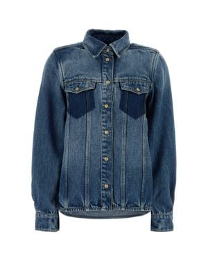 Ganni Regular Solid Shirt - Blue