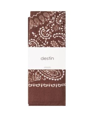 Destin 90X90 Wool Bandana Scarf - Brown
