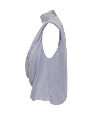 Elisabetta Franchi Sleeveless Draped Mini Shirt - Blue