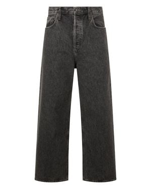 Agolde Loose Straight Cut Denim Pants - Gray