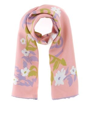 Burberry Floral Square Silk Scarf 90 X 90 Cm - Pink