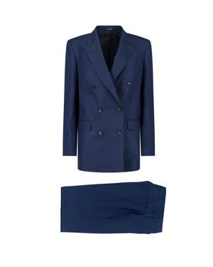 Tagliatore 100% Linen Tailored Dress - Blue