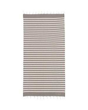 MC2 Saint Barth Striped Beach Towel With Fringe - Gray