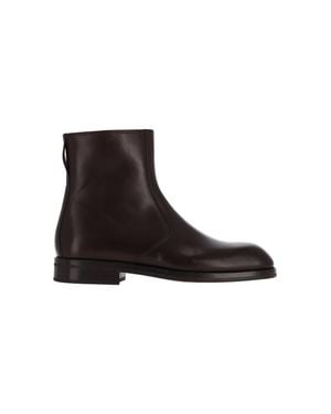 Lemaire Leather Ankle Boots - Black