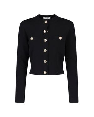 Balmain Cropped Button-Front Jacket - Black
