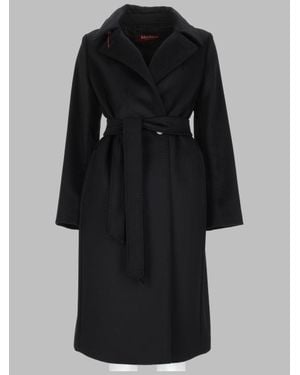 Max Mara Virgin Wool Vestaglia Overcoat - Black