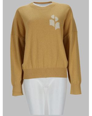 Isabel Marant Logo Intarsia Crew Neck Sweater - Metallic