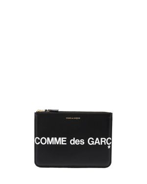 Comme des Garçons Logo Leather Pouch - Black