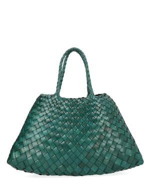 Dragon Diffusion Santa Croce Small Woven Leather Bag - Green