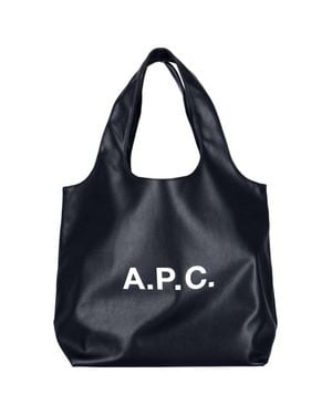A.P.C. A. P.C. Structured Polyurethane Shoulder Bag - Blue