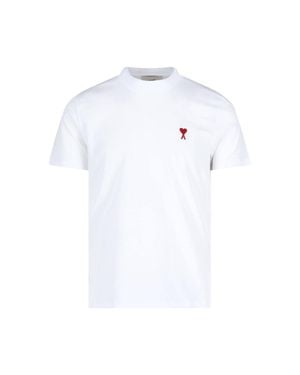 Ami Paris Logo Graphic T-Shirt For - White