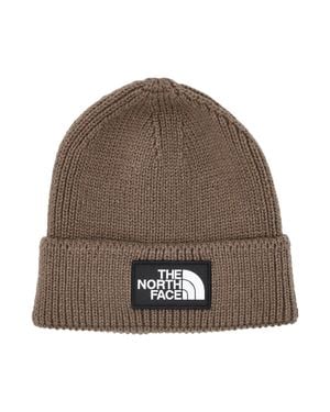 The North Face Logo Patch Knit Beanie - Brown