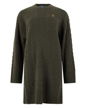green cashmere sweater dress Polo Ralph Lauren Wool Long-Sleeve Knit in Maxi dress