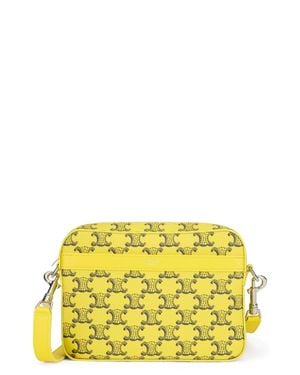 Celine Canvas Shoulder Bag Triomphe - Yellow
