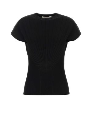 Sportmax Knitted Crew Neck Top - Black