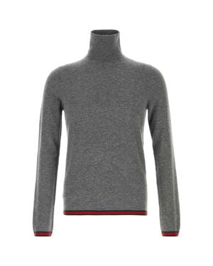 Gucci High-Neck Ribbon Sweater - Gray