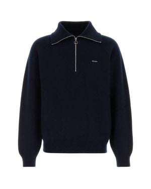 Prada Wool-Cashmere Polo Shirt - Blue