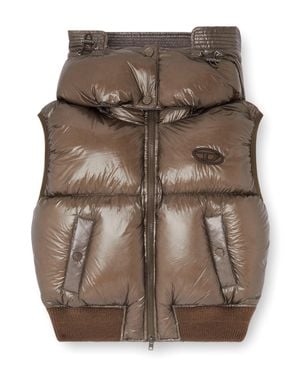 DIESEL Padded Vest - Brown