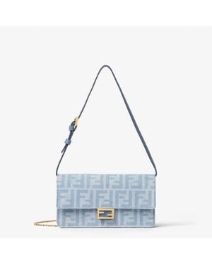 Fendi Denim Wallet On Chain - Blue