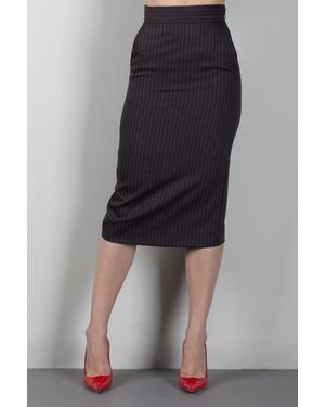Elisabetta Franchi Wool-Blend Mini Skirt With Contrast Trim - Blue