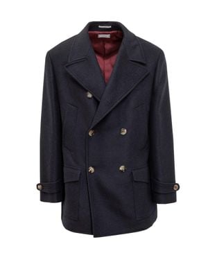 Brunello Cucinelli Classic Caban Coat - Blue