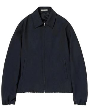 AURALEE Hopsack Zip Blouson - Blue