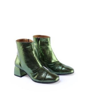 TON GOÛT Stylish Snake-Effect Pumps With 5 Cm Heel - Green
