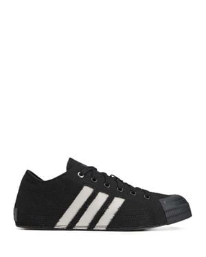 Y-3 Stripe-Detail Lace-Up Rubber-Sole Sneakers - Black
