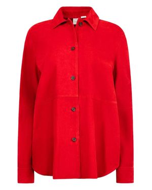 TOTEME Suede Leather Overshirt - Red